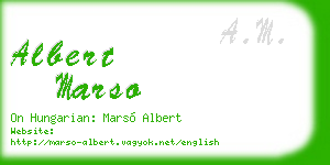 albert marso business card